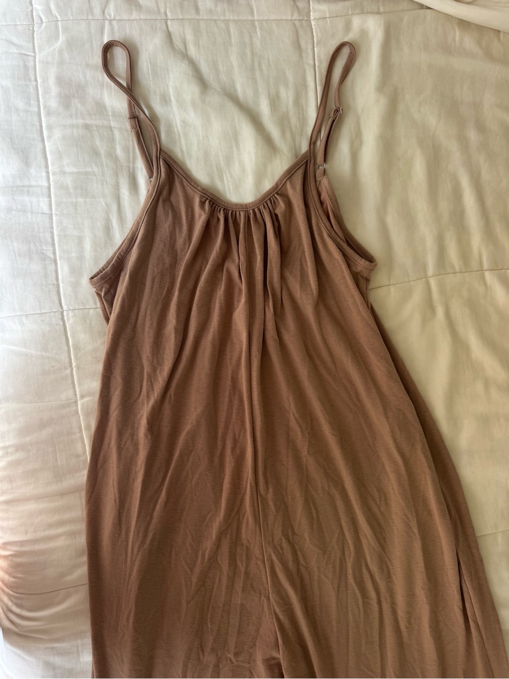 Women's Spaghetti Strap Tan Jumpsuit